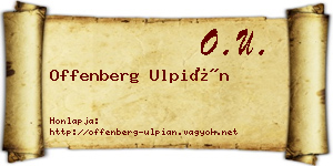 Offenberg Ulpián névjegykártya